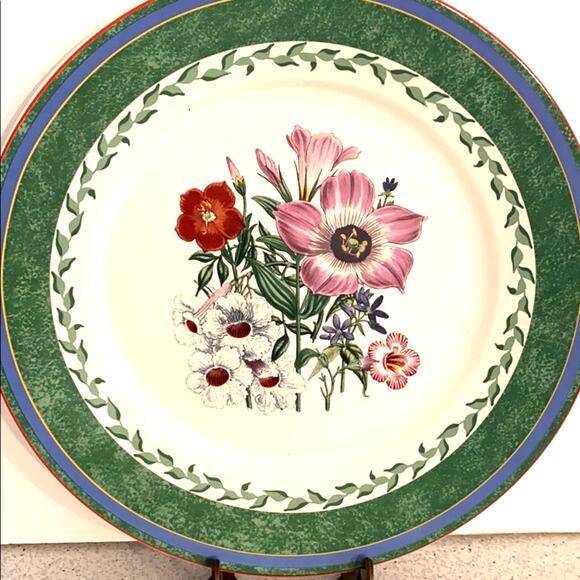 Smithsonian Institution Cabinet Shelf Display Plate Multicolor Floral Classic - Picture 2 of 5